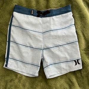 Hurley brand swim trunks, varying shades of blue, size 4T, worn once